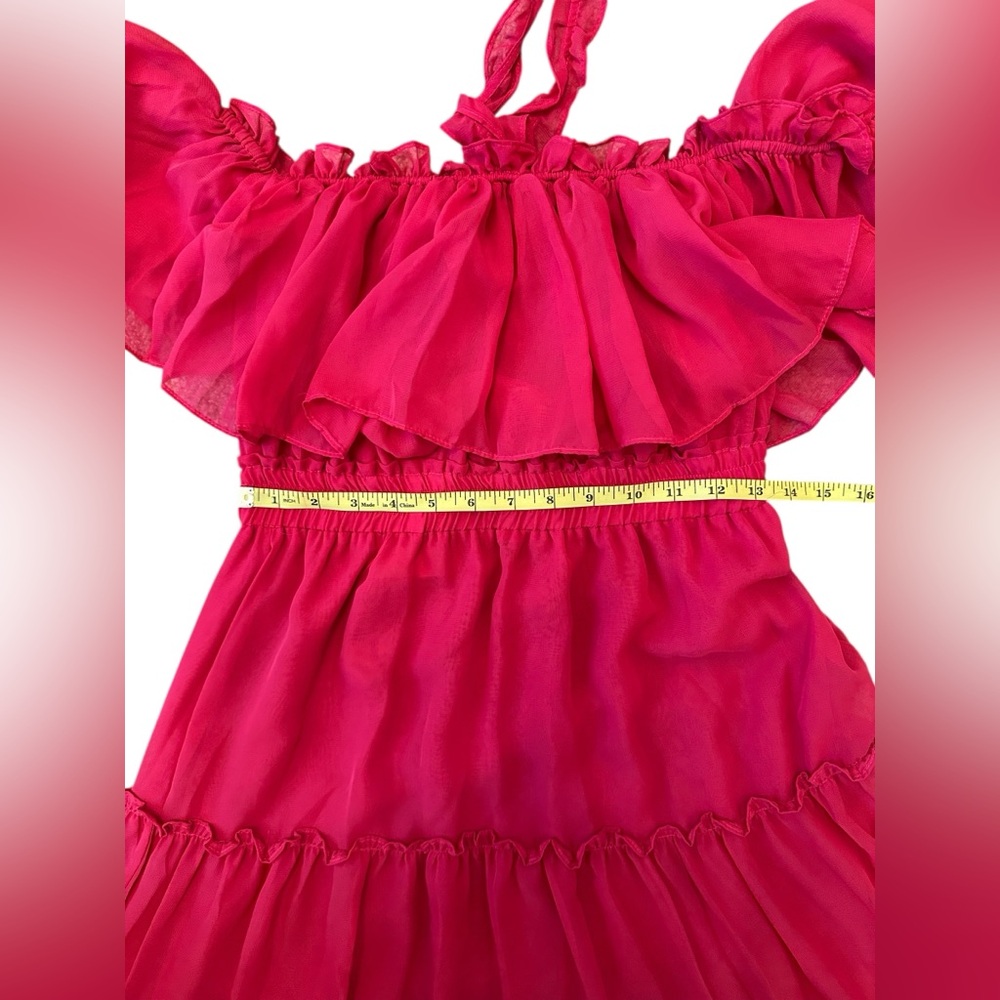Misa Los Angeles Elegant Pink Fuchsia Off-Shoulder Maxi Dress Size XS NWT $425 - Picture 7 of 8